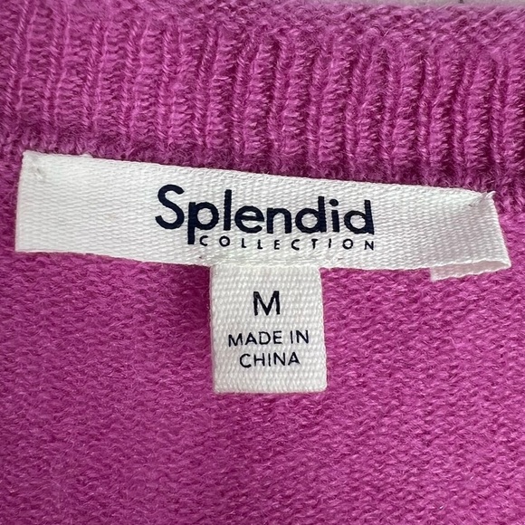 SPLENDID Collection Pink Cashmere Long Sleeve Crewneck Medium - Picture 3 of 9
